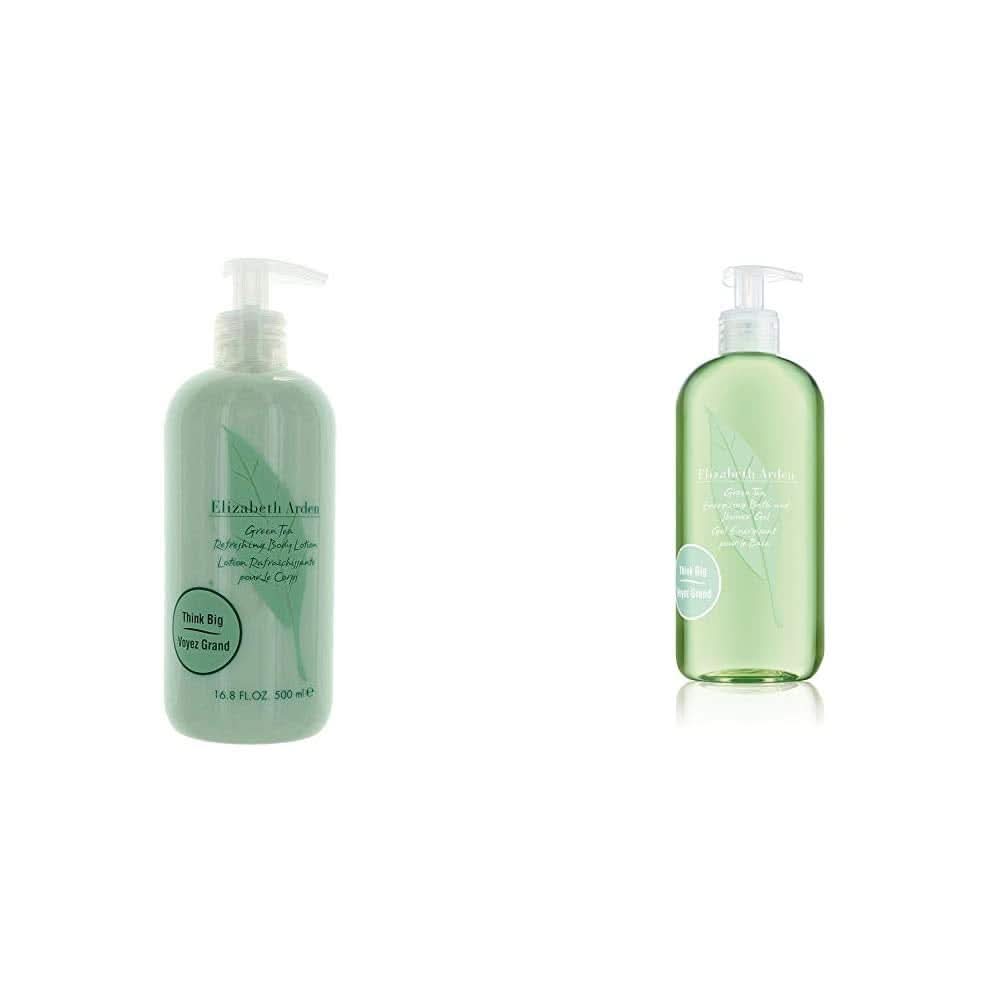 Elizabeth Arden - uppfriskande bodylotion med doft av grönt teextrakt, 500 ml dusch och bad Naty Shop Set Body Lotion + Shower Gel