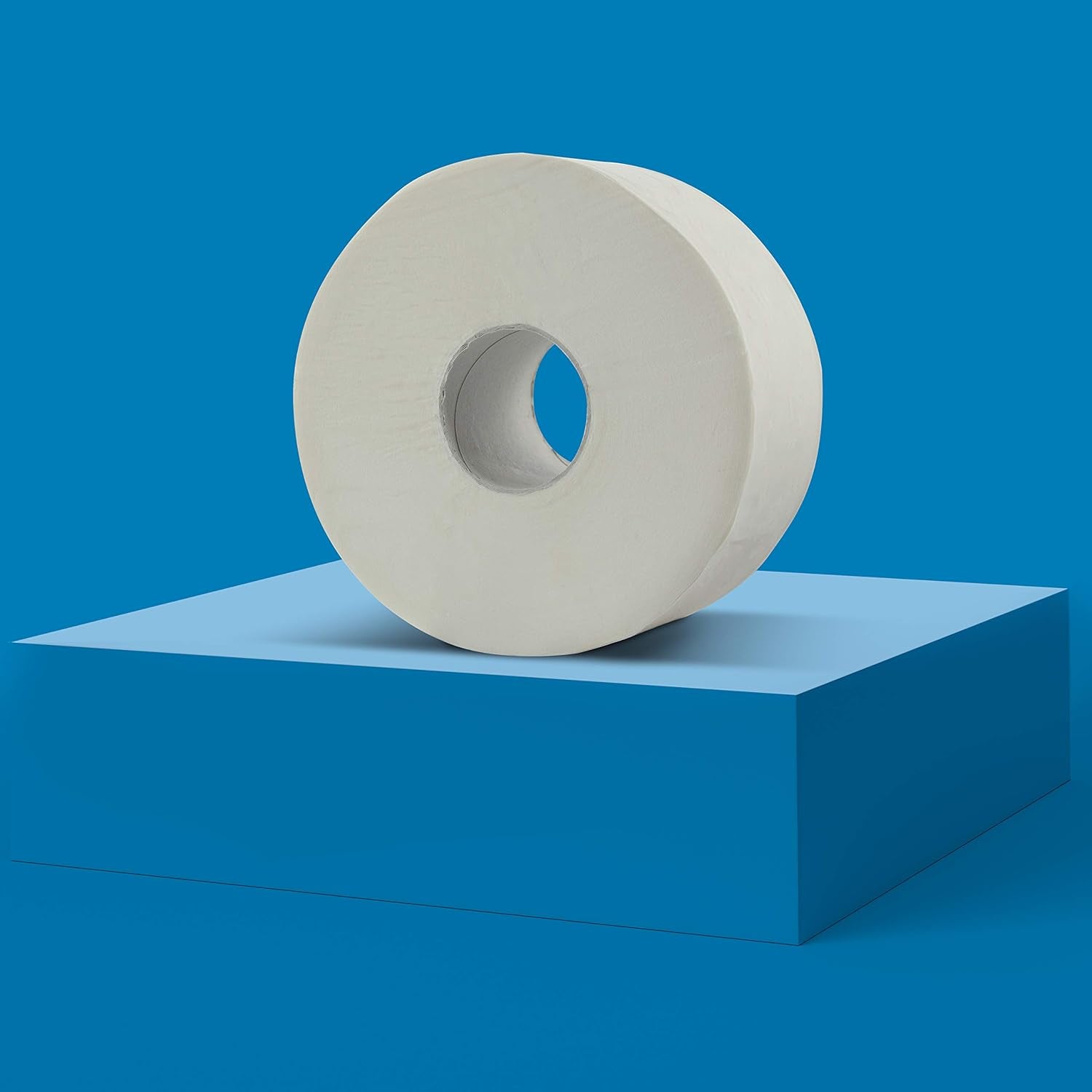 Amazoncommercial Mini Jumbo Toalettpapper, Oparfymerat, 2 Ply, 6684 stycken, 1 förpackning med 12 rullar, 557 ark per rulle, Arkstorlek: 30,5 X 9 cm, Vit, Kompatibel med T2 Dispensers