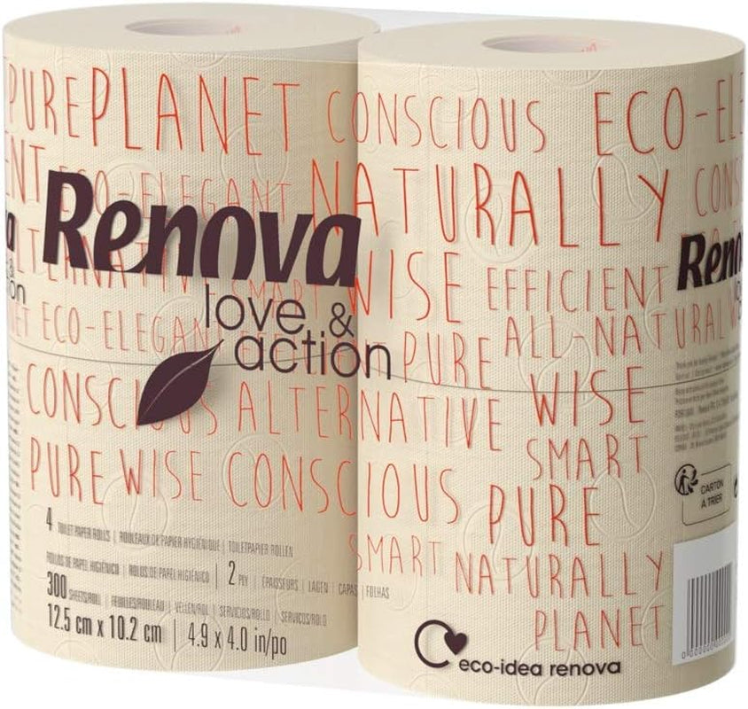 Toalettpapper Renova Eco Love & Action, 4 st
