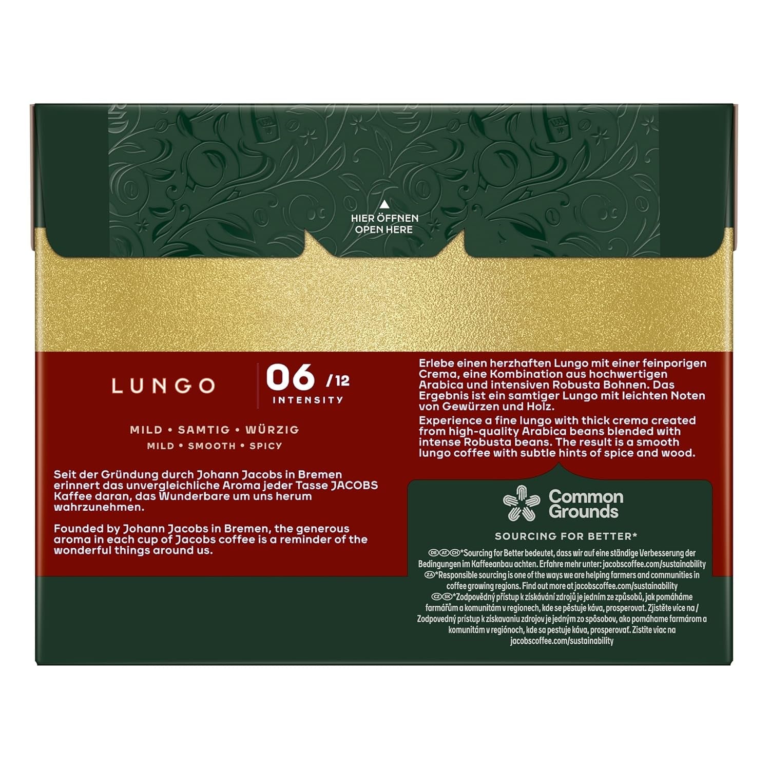 Jacobs Kaffeekapseln Lungo Classico, Megapack XXL, Intensität 6/12, 5 x 40 Getränke, Nespresso* kompatibel Kaffee Kapseln, 200 Kapseln