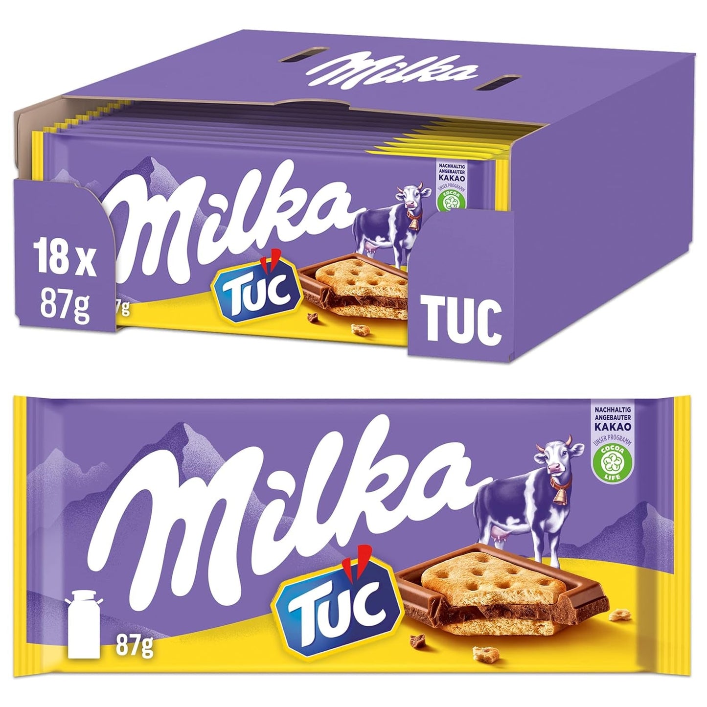 Milka Cow Spots – Alpin mjölkchoklad med vit choklad i cow spot design – 24 x 90g