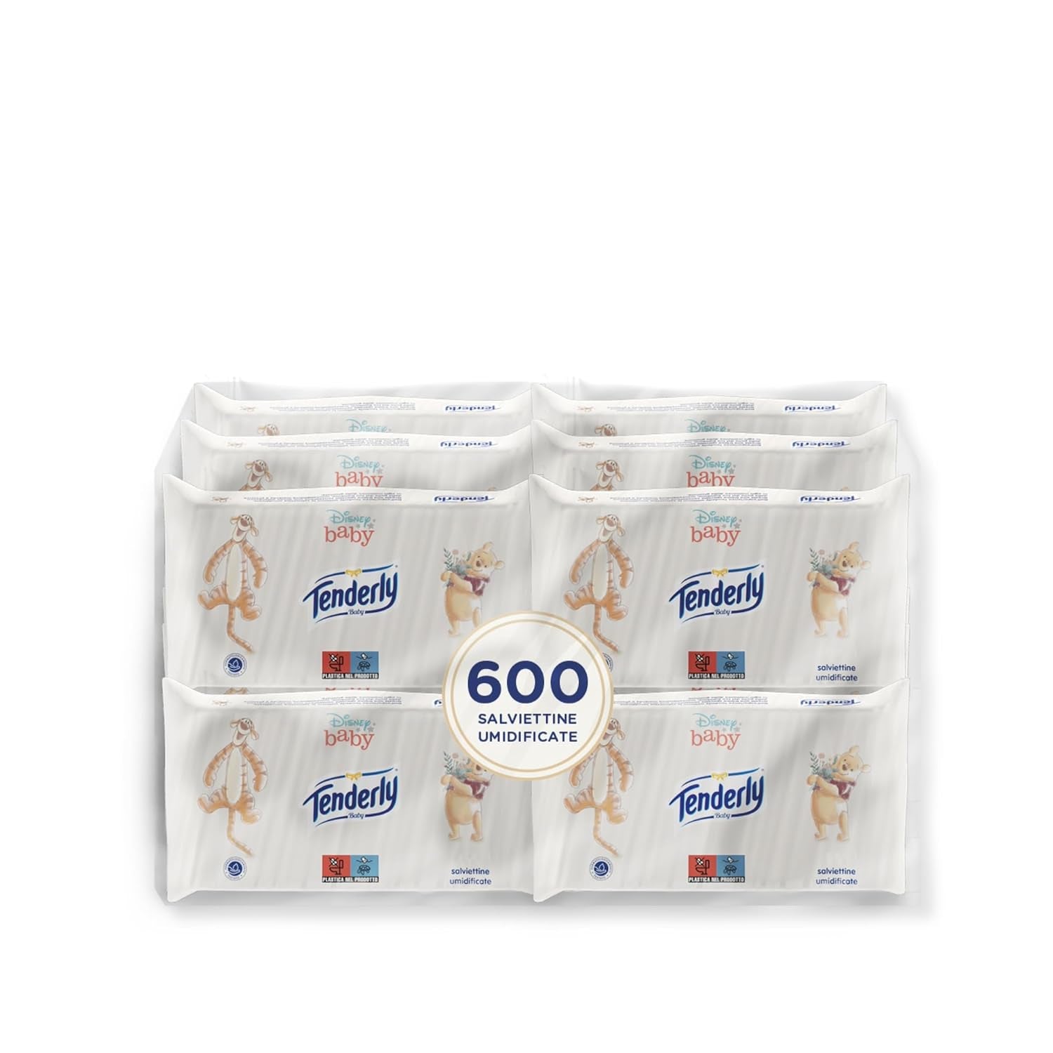 Disney babyservetter, mjuka torkdukar, idealiska för daglig babystädning, Disney figurer, paket med 12, tillverkad i Italien, dermatologiskt testad