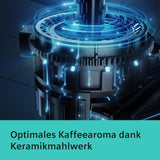 Automatisk espressomaskin Siemens EQ.6 plus s700 TE657503DE, för många kaffespecialiteter, mjölkskummare, keramisk kvarn, dubbel kaffefunktion, anti-kalk, automatisk ångrengöring, 1500 W, rostfritt stål