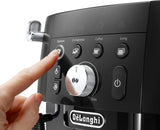 De'Longhi Magnifica S Smart ECAM 230.13.B Helautomatisk espressomaskin med mjölkskummare för cappuccino, espresso, kaffe och långkaffe, direktvalsknappar och vridreglage, 2-koppsfunktion, svart