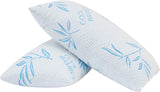 Comfysleep King Size Bamboo Viskos Kudde Kylning Strimlad Memory Foam Justerbar Bamboo Viscose Avtagbart/tvättbart överdrag 2st Naty Shop Standardkuddar