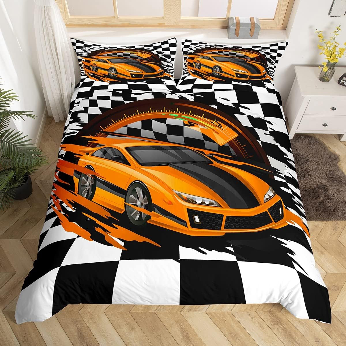 Jungen Cartoon Auto Bedtuchen Set 135X200,Kinder Bau Fahrzeuge Tröster Abdeckung Für Kind Kleinkind Teens,Dinosaurier Bettbezug,Traktor Maschinerie Bagger Bettdecke Abdeckung,Lkw Autos Bedtuchen Naty Shop Multi 12 135*2001+80*80*