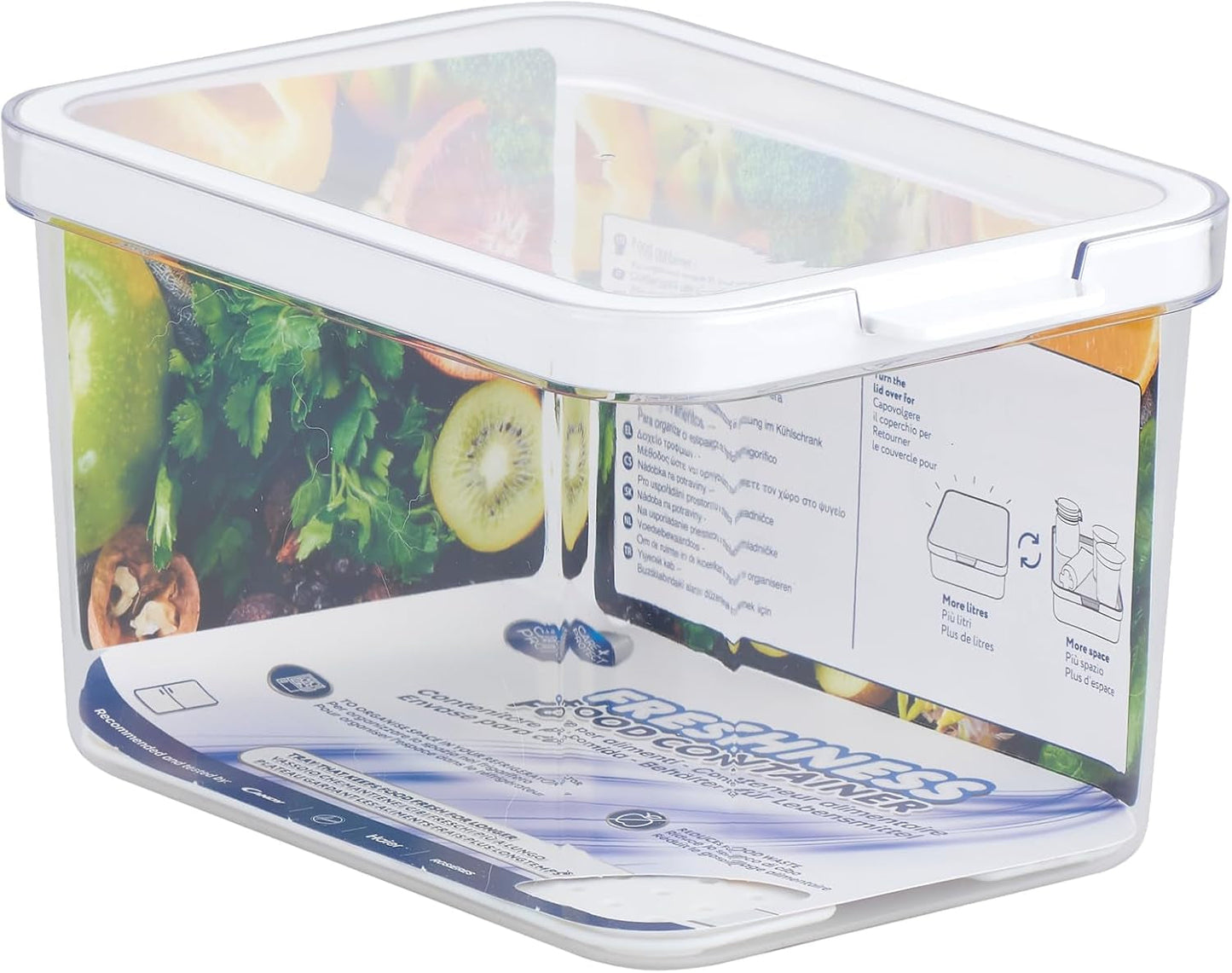 CARE + PROTECT Smart matbehållare, perfekt staplingsbar, kylorganiserare, skyddar mat från fukt, håller maten fräsch längre, 2,15 L Naty Shop matförvaringslådor 2,15 L