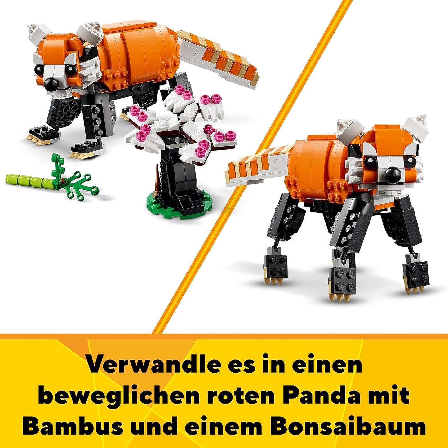 LEGO 31129 Creator Majestic Tiger, Panda eller Fish 3-i-1 djurfigursset leksak för barn Pojkar och flickor Byggset för djurbyggande leksak Besuche den LEGO-Store