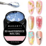 Makartt 3D Nail Art Gel - Rhinestone Glue Gel 15G för Nagelnyckelringar, Multifunktionell Nail Sculpture Gel för DIY Nail Design, Nail Sculpture Nagelmodellering hemma (Transparent)