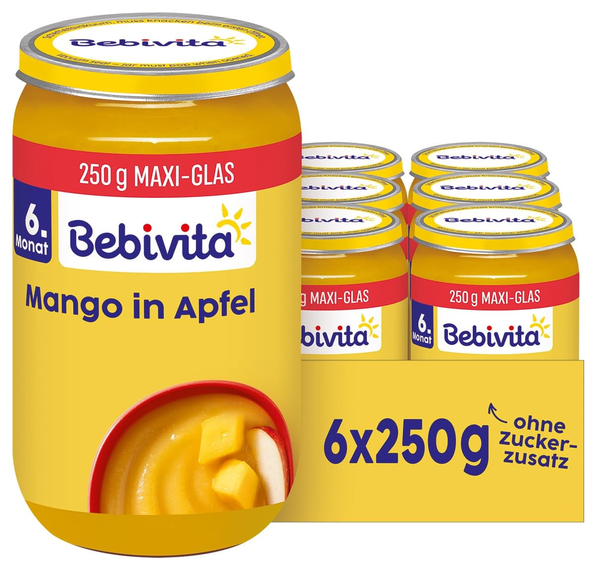Mango i äppelmos, 250g, förpackning om 6 (6x250g)