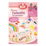 RUF matfärgspennor Set med 8 säkra matfärgspennor för att måla och skriva på fondant och liknande sockerpennor med 2 tips vardera