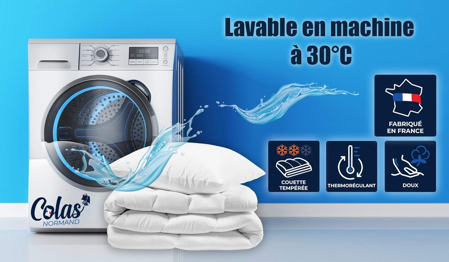 Termoreglerande täcke, Tempererat, 240 X 220 Cm, Svett, Optimal ventilation, 100 % bomull, Percale, Fresh Feel, Franska täcken och täcken Naty Shop