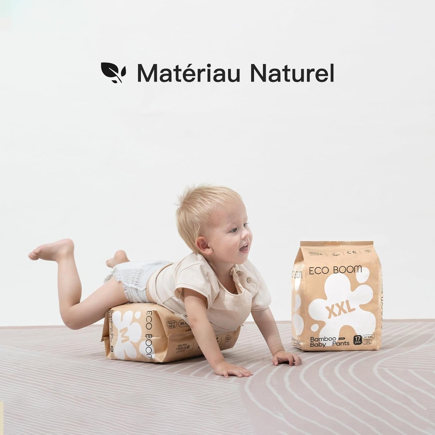 ECO BOOM Bamboo babyblöjor - storlek 6 (20 kg), växtbaserade Pull-Up blöjor (17 st) - Ekologiskt premium, parfymfritt, hudvänligt, superabsorberande