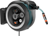 Gardena PowerRoll XXL Solo sladdlös väggslanglåda: Automatisk slangupprullare med 40 m trädgårdsslang, slangstyrning och RollControl, batteridriven, UV- och frostbeständig (18647-55)
