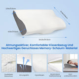 PHYSEN Ortopedisk kudde Nackkudde, Nackstödskudde, Memory Foam Kudde, Ergonomisk Nacksmärtskudde Sovkudde Anti-snarkningskudde för sidor, rygg och mage (62 * 34 * 11 6,5 cm) Cervikala ortopediska kuddar Naty Shop