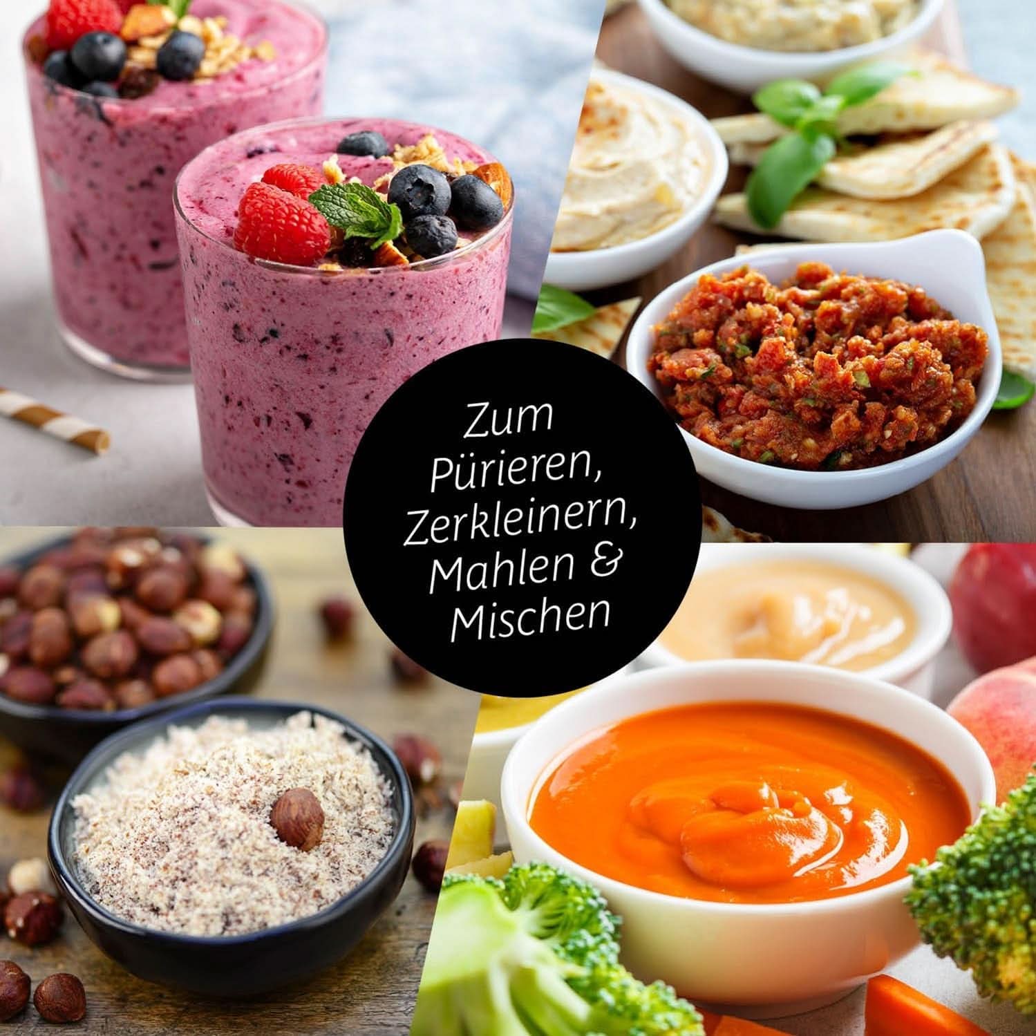 Gourmetmaxx Mr Magic Blender, Smoothie Maker med Xxl Naty Shop tillbehörspaket