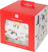 Talking Tables Cat Toalettpapper, Roligt Badrumstillbehör, Julklappar, BC-PET-T-ROLL-CAT, Röd, One Size
