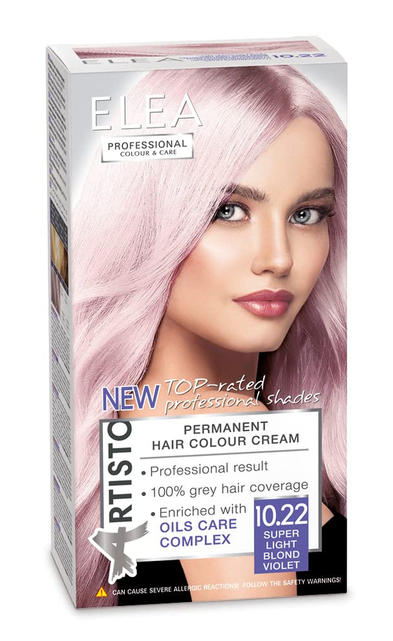 Color & Care permanent hårfärg 120ml, professionellt resultat, täcker grått hår, berikad med oljevårdskomplex-Långvarig hårfärg (10.1 Superljus askblond) Hårfärgning Naty Shop 10.22 Superljusblond violett