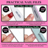 FANDAMEI Manikyr Set, Buffer Für Nägel, Nagelfeile 100/180, Nagelfeilen Für Gelnägel, Nagelhautschieber, Buffer Für Gelnägel, Feilen Für Gelnägel, Nagelzange, Nagelfeilen Set, Maniküre & Pedikyr Set