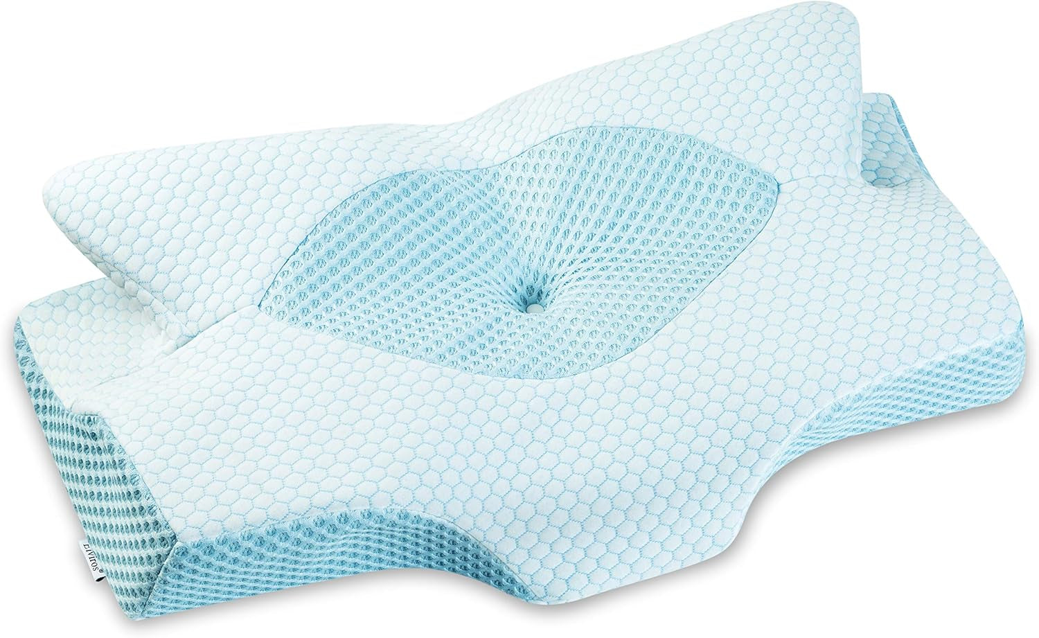 Elviros Andas Kuddfodral Kudde 64 X 12,5/10,5 X 38 cm Grå (endast kudde framtill) Cervikala ortopediska kuddar Naty Shop Blue