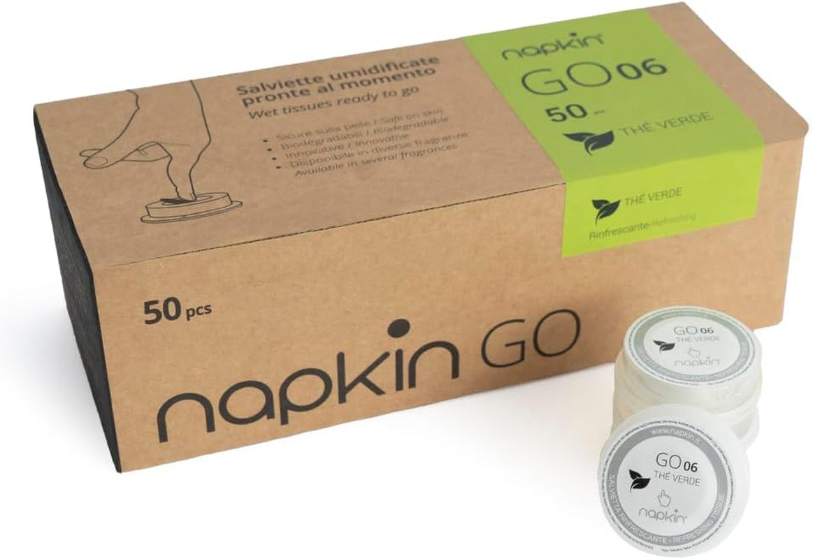 Go NPKGO00612 kapselrengöringsservetter med grönt te, viskos, vit, 12-pack