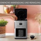 Kaffeespressomaskin med filter Krups KM442D Premium | 10-15 koppar | 1000 watt | programmerbar | varmhållningsfunktion | rostfritt stål | svart