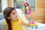 Barbie Dreamtopia Rainbow Magic Mermaid, Barbie Mermaid med regnbåghår, vattenaktiverad docka med färgskiftande, 3 år gammal leksak, flickpresent, GTF89 Naty Shop Dolls