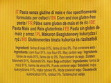 Dialsi stjärnformad pasta, glutenfri majs- och rispasta, bronseldad, 100 % italienska ingredienser, inga tillsatser, tillagas på 8-9 minuter, 300g förpackning