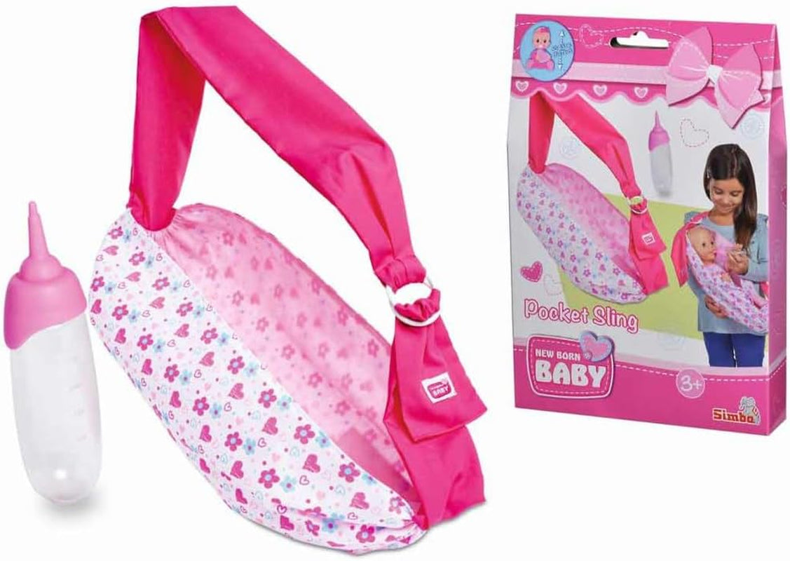 Simba 105560002 Justerbar nyföddssele med väska och flaska för 38-43 cm dockor från 3 år och uppåt