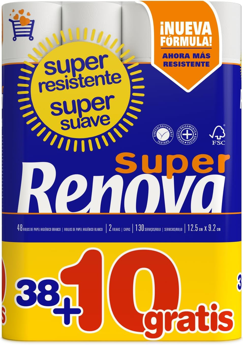 Toalettpapper Renova Super Prom - 48 rullar vita