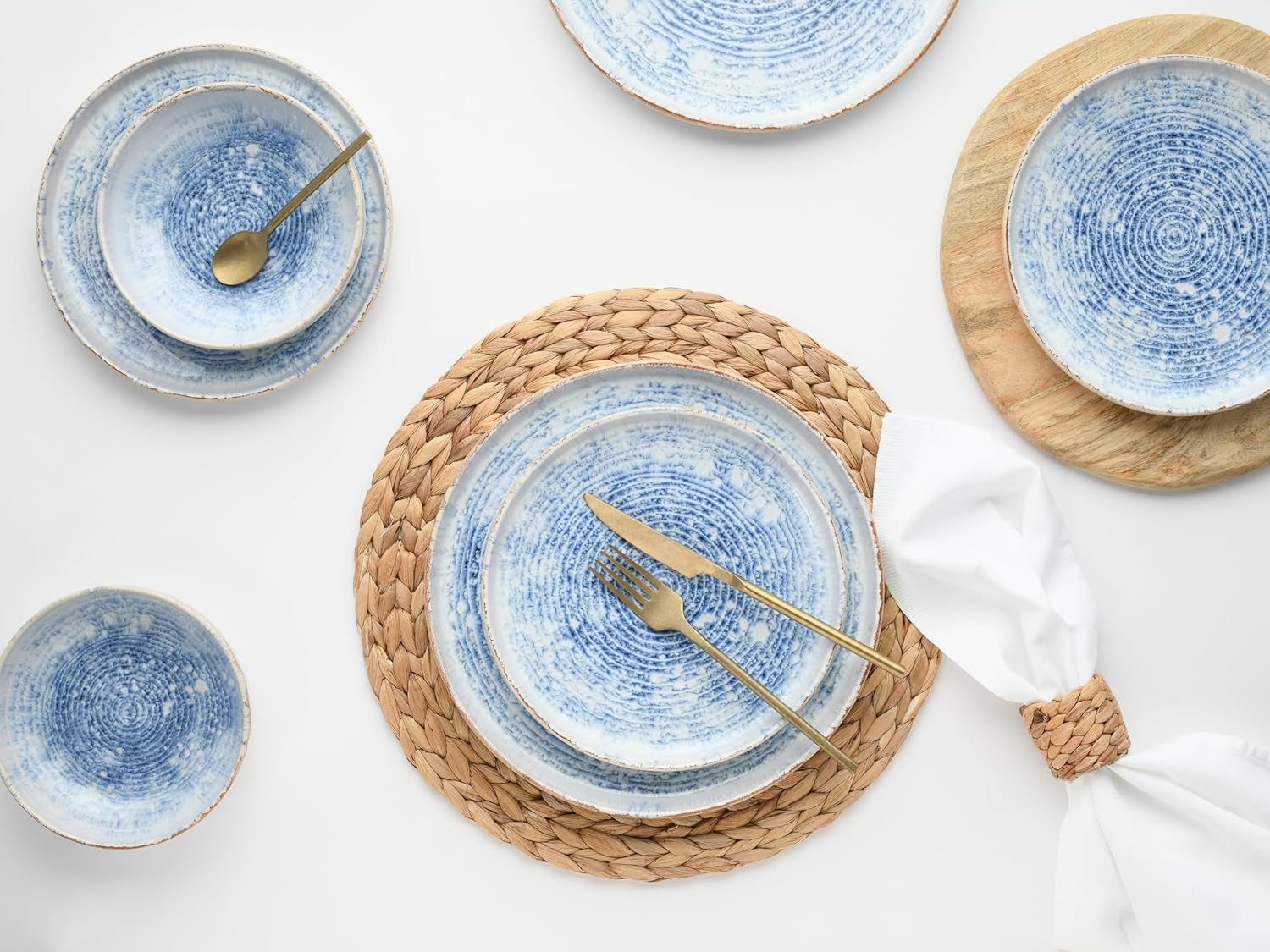 CreaTable, 21652, Uno Mykonos-serien, 12-delat servisset, porslinstallrikar, diskmaskin och mikrovågssäker, tillverkad i Portugal