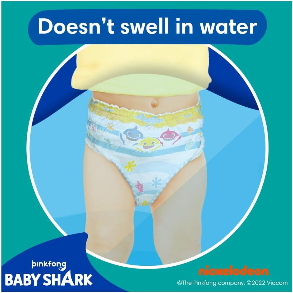 Pampers (gammal version), Splashers engångsbadshorts - Storlek 5/6 (14 kg+) - Kartong med 8 förpackningar om 10