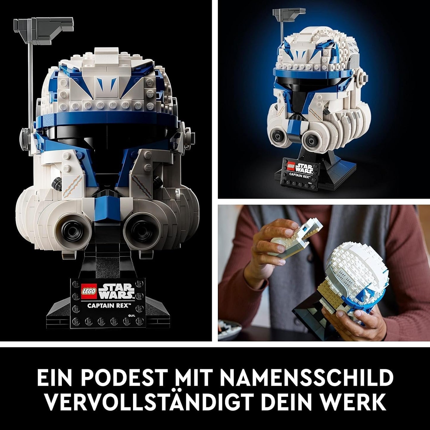 LEGO 75349 Star Wars Captain Rex Hjälmset Clone Wars Samlarmodell 2023-serien Souvenirbit och presentidé Byggset Besuche den LEGO-Store