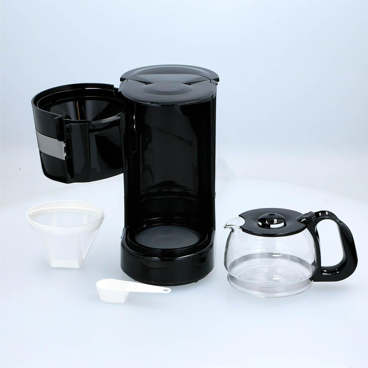 24V Kaffebryggare för lastbil - Kaffebryggare för lastbil - Kaffebryggare med filter - Håll varm kaffebryggare - Kaffebryggare i glaskaraff - Svart