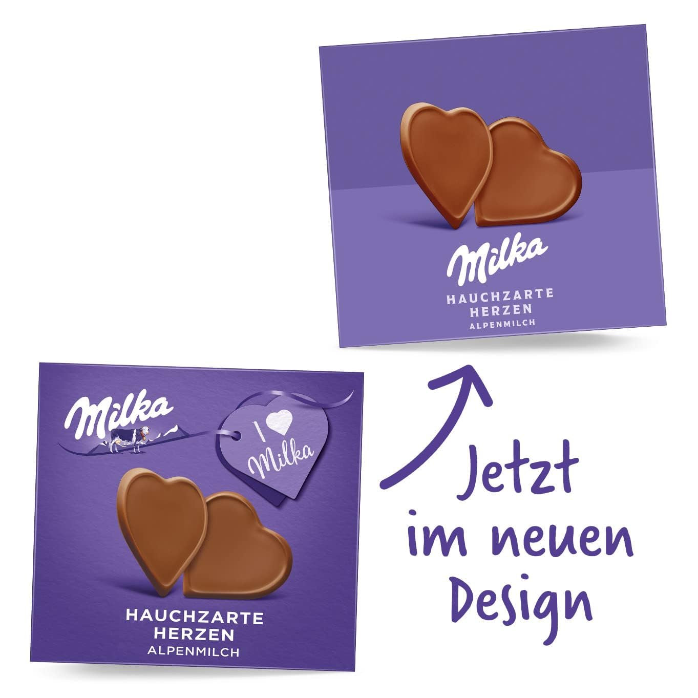 Milka I love Milka Hearts – alpin mjölkchoklad som smälter i munnen och fina skogshasselnötter – 10 x 130g