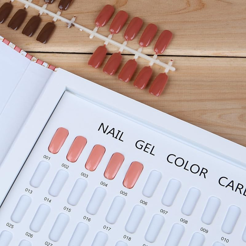 Nagellackspalett med 216 färger, Nagelskyddsställ, Nagellacksfärgade kortplattor, Nagelfärgskarta, Nagellackstillbehör