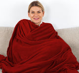 Komfortec mysfilt 150X200 Cm, Oeko-Tex certifierad fluffig fleecefilt, varm sherpafilt till soffan, tjock filt till soffan, vinröda sängar och filtar Besuche den Komfortec-Store