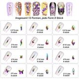 3200 Nail Stones Set FITDON Multi-Shaped Glass AB Stones and Clear Diamond Glitter AB Stones for Nail Art Dekoration DIY Kits Smycken Nyckelringar Nageltillbehör