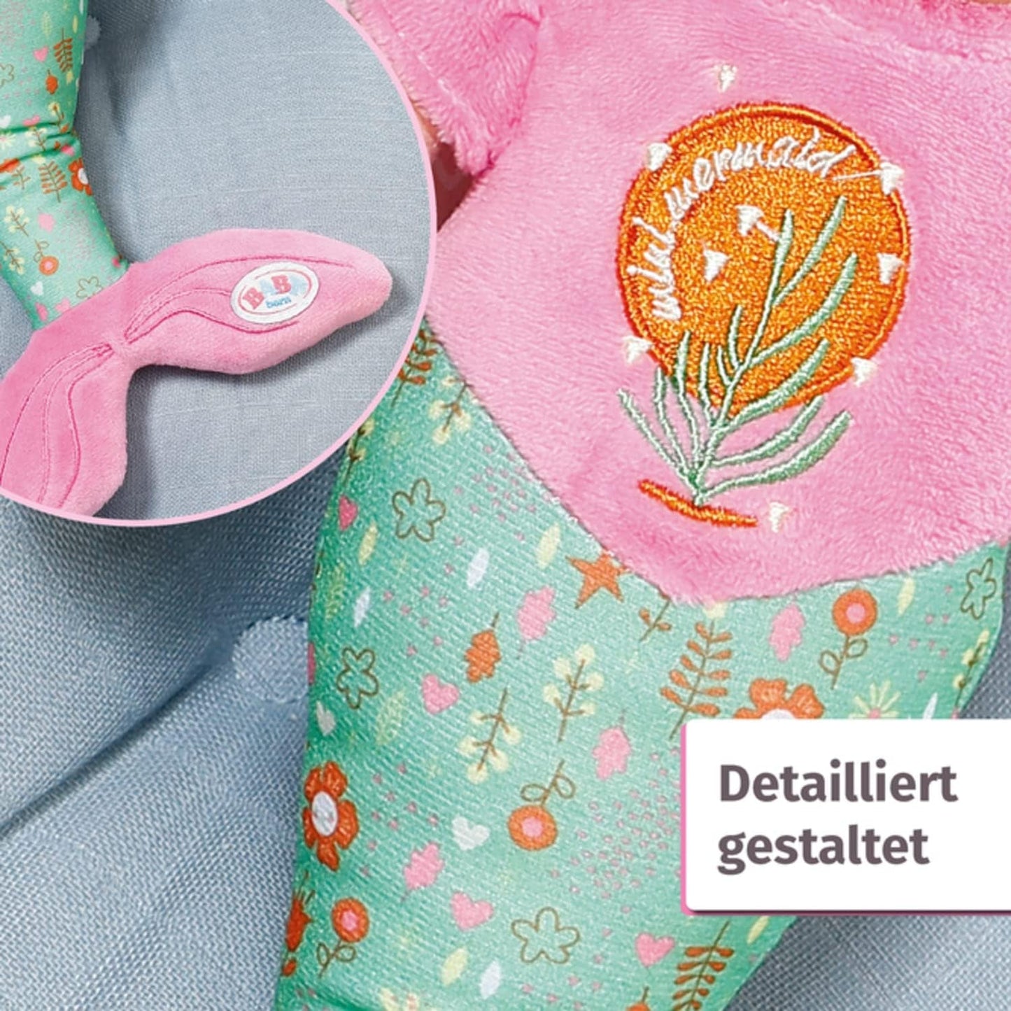 BABY born Mermaid för bebisar, tvättbar mjuk docka, sjöjungfrudocka med mjukt vinylhuvud, 33 cm hög, 832288 Zapf Creation