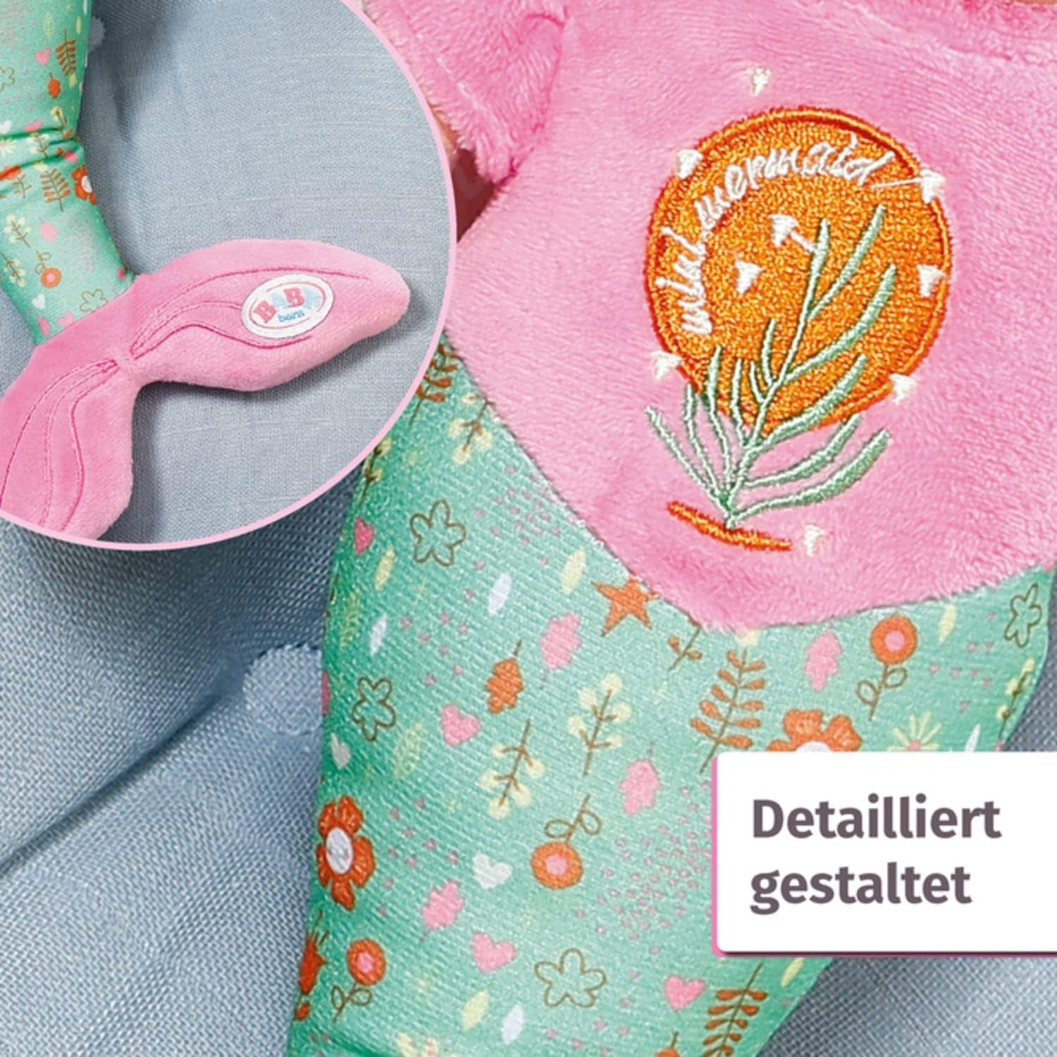 BABY born Mermaid för bebisar, tvättbar mjuk docka, sjöjungfrudocka med mjukt vinylhuvud, 33 cm hög, 832288 Zapf Creation