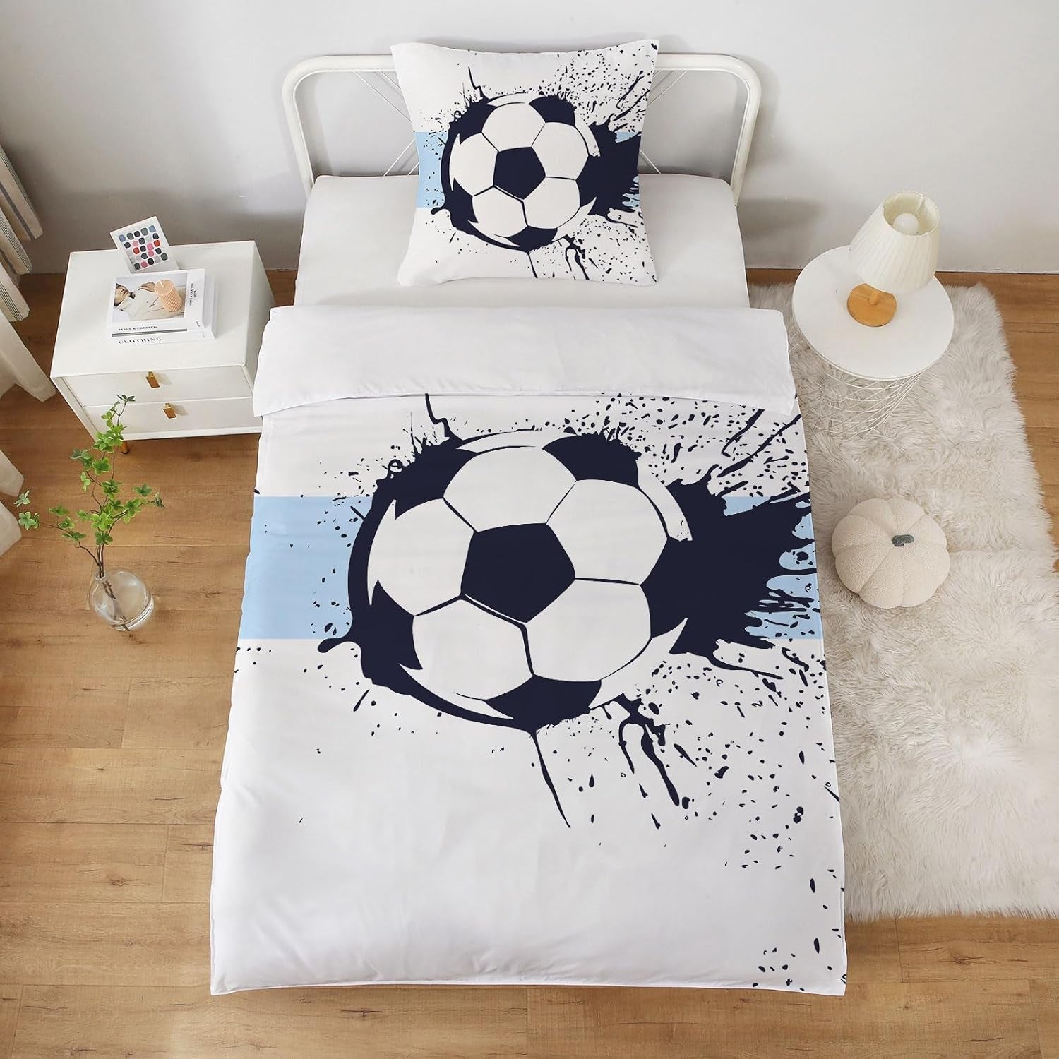 Sängkläder för pojkar, fotboll, mikrofiber polyester Sängkläder - barn Naty Shop