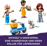 LEGO Friends Heartlake City Café, barnleksak, leksaksbageri, presentidé för flickor och pojkar 6+, set med 3 lekfigurer och hundfigur 42618 Byggset Besuche den LEGO-Store