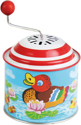 LENA 52761 Små ankungar speldosa, speldosa ca. 10,5 x 7,5 cm Melody Tenn Musikdosa Metallmusikdosa fatorgel i 18 månader Baby Duck Mönster Orgel Musikdosa Färgglad Bebe Naty Shop Toys Standardtitel