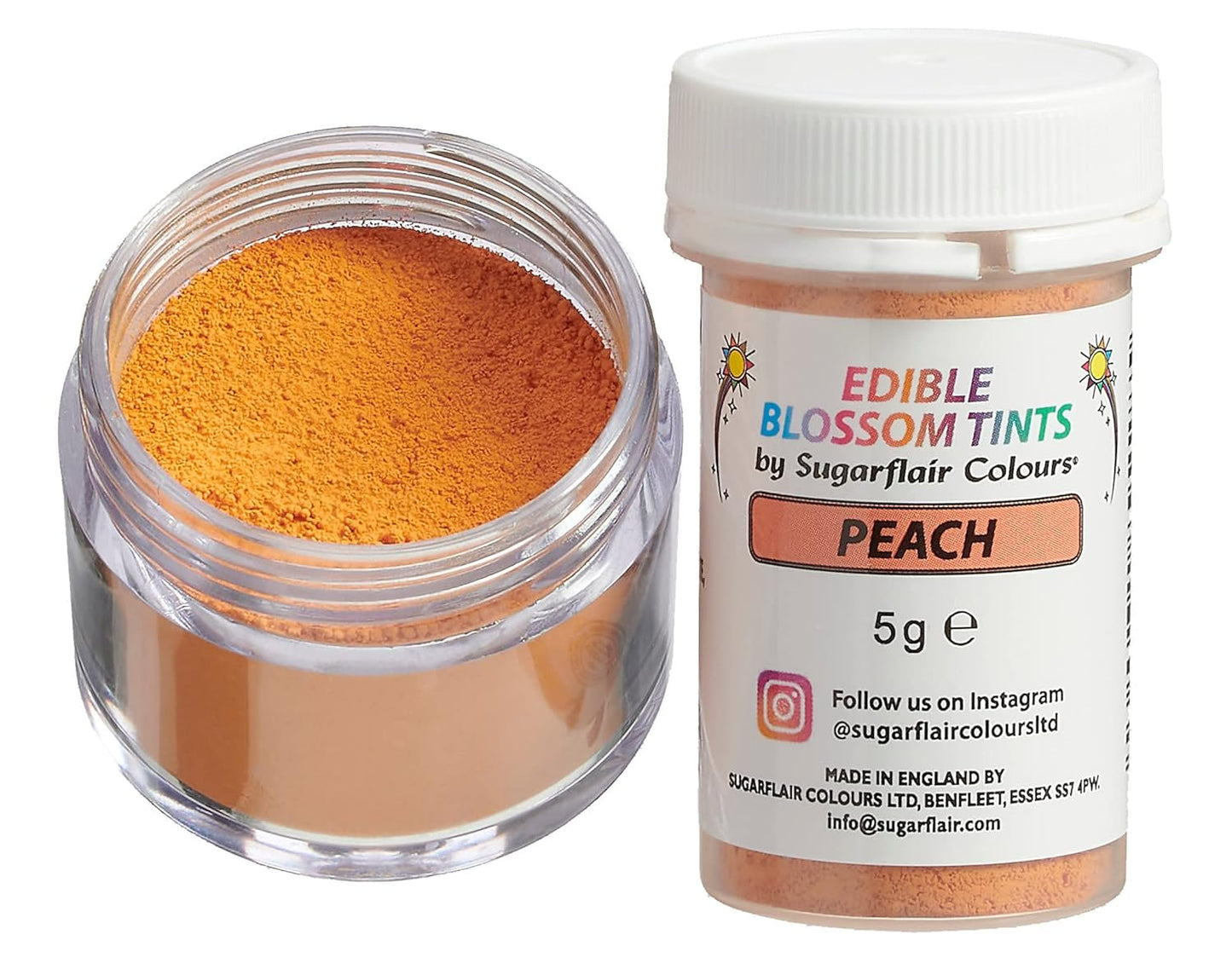 Sugarflair Blossom Tint Dust Peach Food Coloring Powder - Livsmedelsfärgpulver för tårtdekorationer, fondant, glasyr, choklad, smörkräm, macarons och mer - 5G
