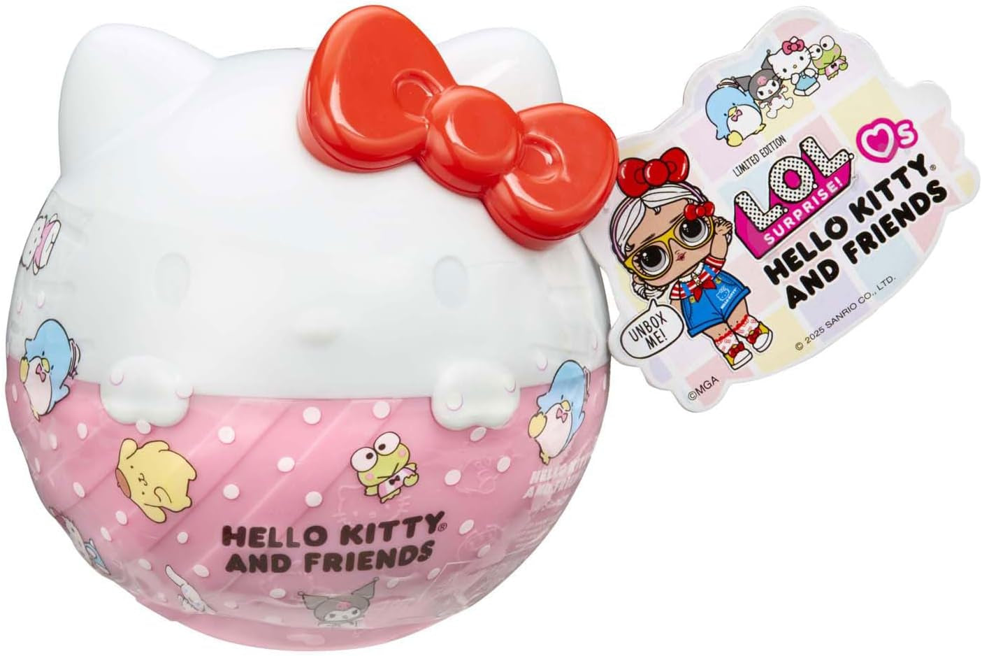 LOL Överraskning! Love Hello Kitty and Friends - 1 docka med 7 överraskningar, slumpmässigt urval, 8 samlarföremål, för barn från 4 år och uppåt, rosa