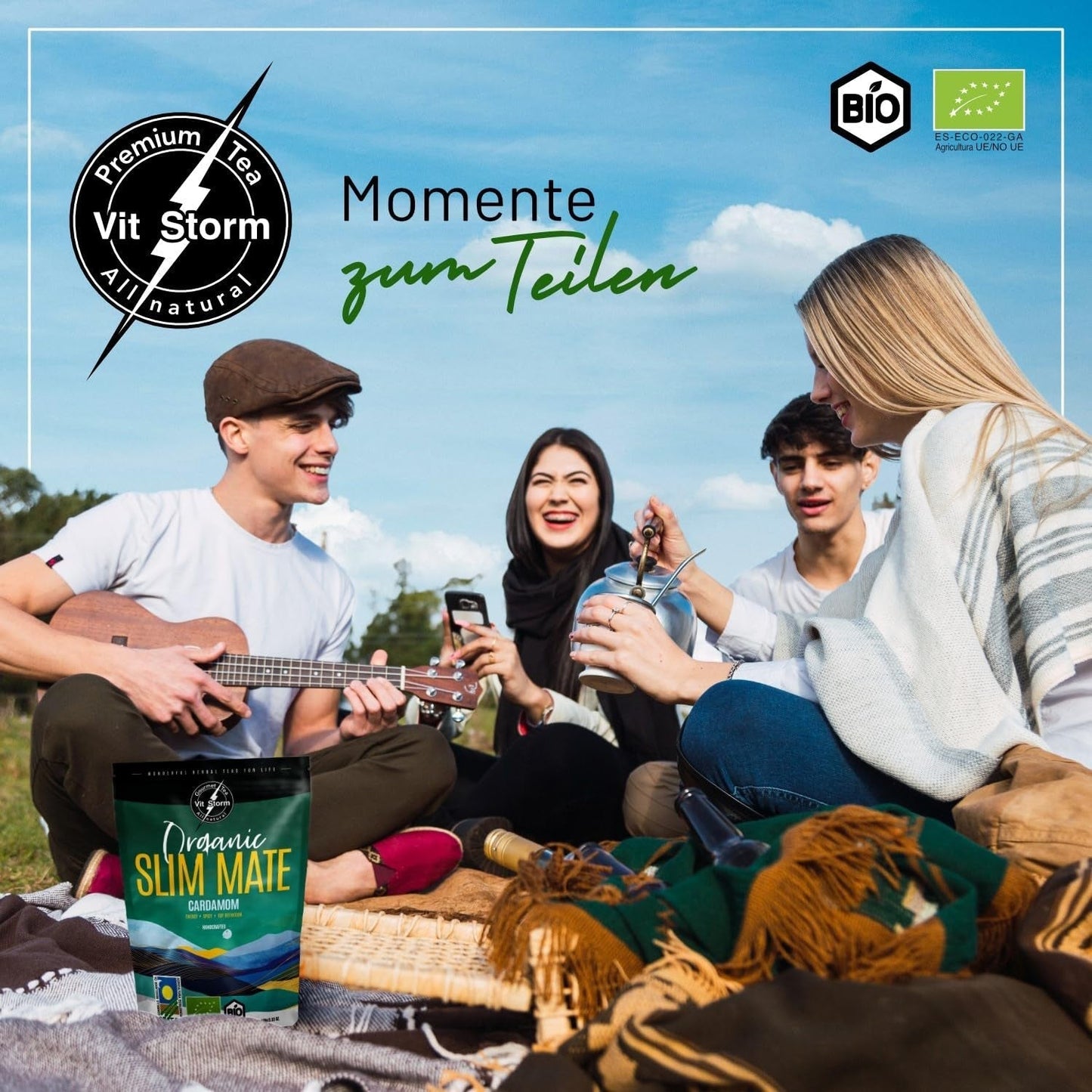 VITSTORM® Slim Tea Kardemumma – BIO Yerba Mate Tea – Detox och urindrivande te – 100G