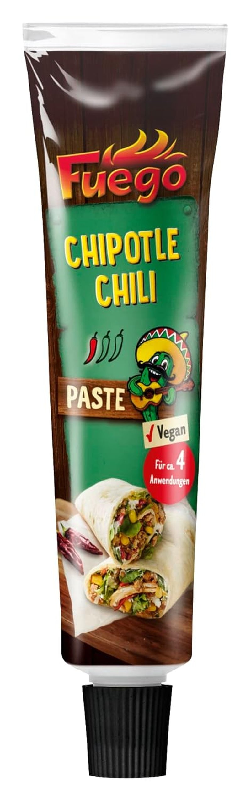 - Chipotle Chili Paste, kryddiga mexikanska rätter, Für 4 Anwendungen, Vegan, 1 x 40 g