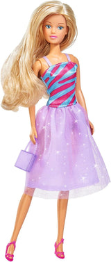 Simba 105733092 - Steffi Love Fashion Deluxe aftonklänning docka med åtta extra klänningar och matchande accessoarer, 23 delar, 29 cm, åldrar 3+
