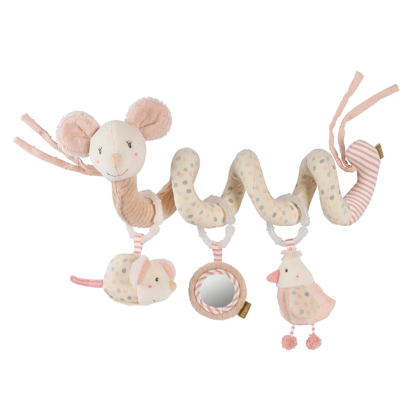 Fehn Activity Spiral Dino - push and pull barnvagnsleksak - babydinosaurieleksak för säng, lekplats, barnvagn och bilbarnstol - motoraktivitetsleksak för spädbarn och småbarn från 0+ månader Babyleksaker Naty Shop Mouse