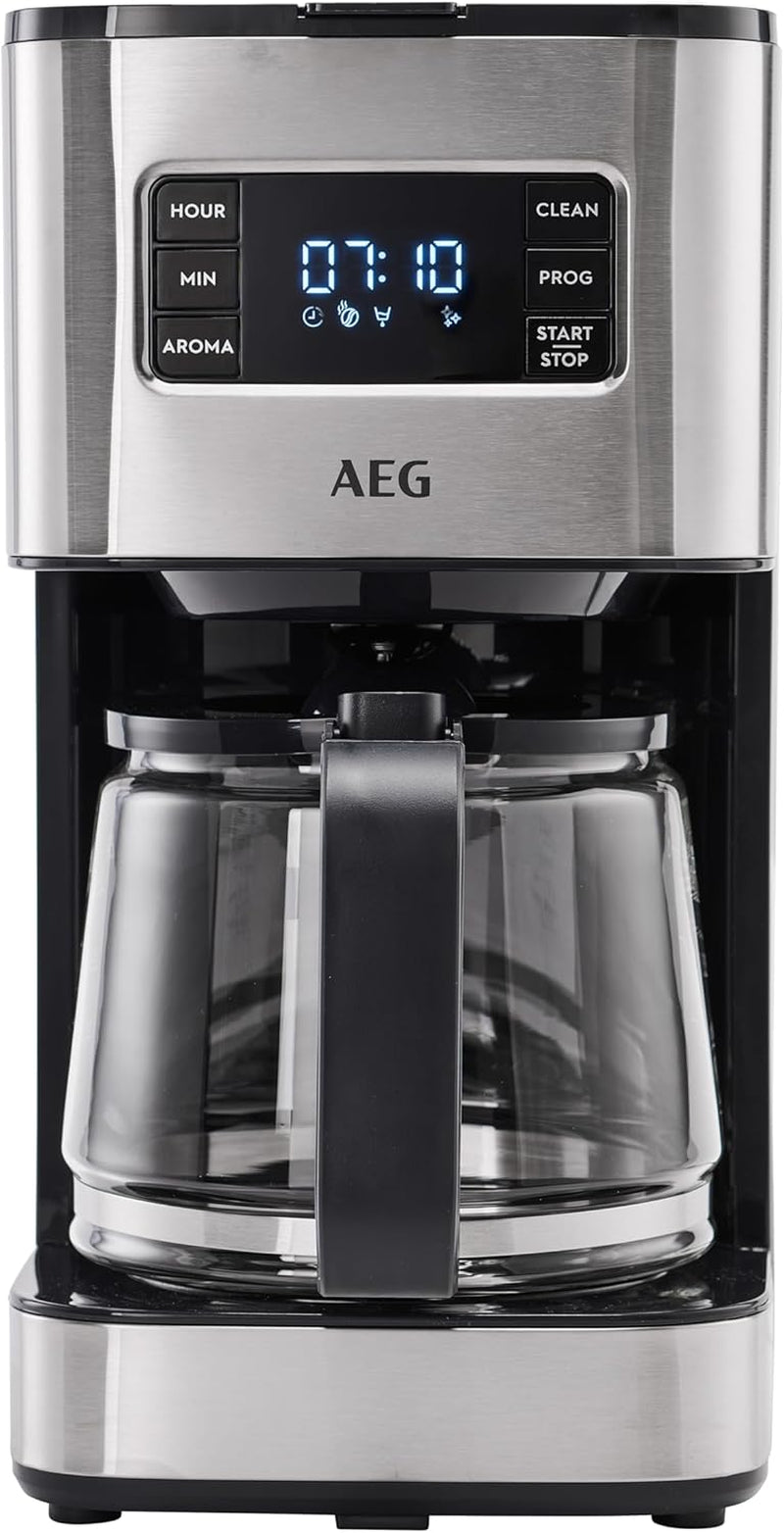 AEG Deli 5 espressomaskin, 1,5 l, programmerbar timer, varmhållningsfunktion, säkerhetsstopp, vattennivåindikator, optimal dosering, antidroppfunktion, rostfritt stål, CM5-1-6ST